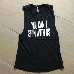Black sleeveless athletic spin top